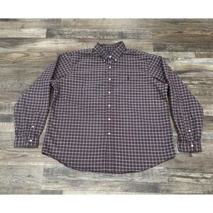 Polo Ralph Lauren Mens Button‎ Up Shirt 2XL Red Blue Green Plaid Down Holiday